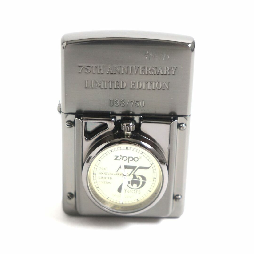 ZIPPO - 未使用品▽ZIPPO ジッポ 75周年記念 時計付き 750個限定 033