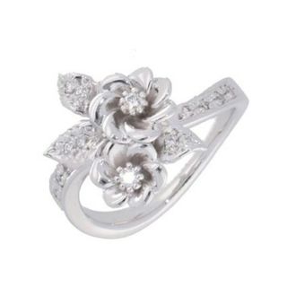 K18WGダイヤリング0.14ct/#12/リング/Aランク/85【中古】(リング(指輪))