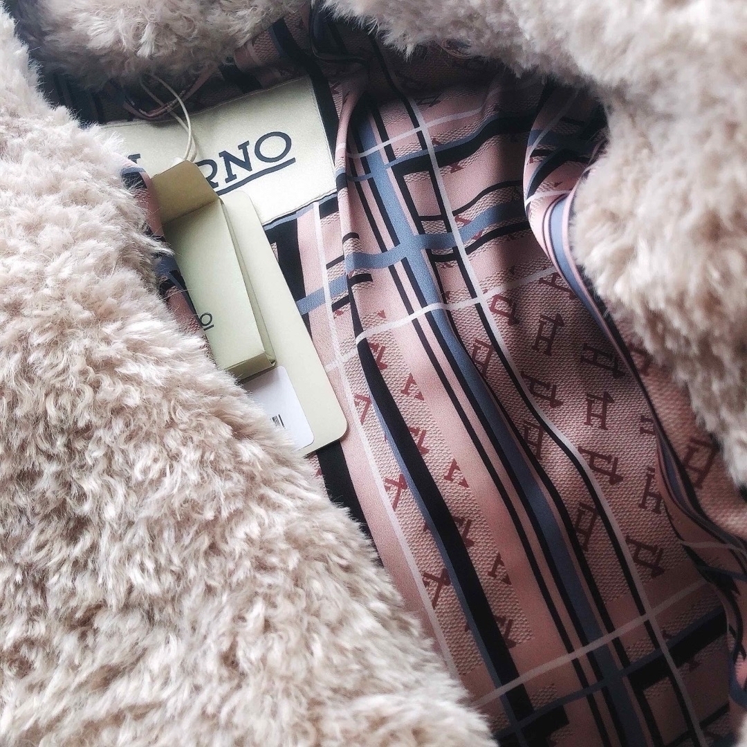 HERNO - HERNO ヘルノ カーリー コート エコファー コート HERNO - HERNO ヘルノ カーリー コート エコファー コート