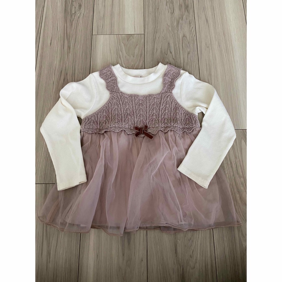 petit main(プティマイン)のプティマイン　レイヤードニット キッズ/ベビー/マタニティのキッズ服女の子用(90cm~)(ニット)の商品写真