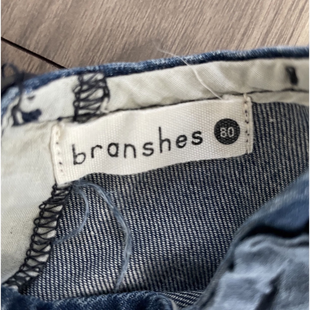 Branshes(ブランシェス)のキッズデニムワンピース キッズ/ベビー/マタニティのキッズ服女の子用(90cm~)(ワンピース)の商品写真