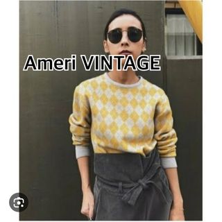 アメリヴィンテージ(Ameri VINTAGE)のAmeri VINTAGEアメリヴィンテージ　アーガイルニットセーター★イエロー(ニット/セーター)