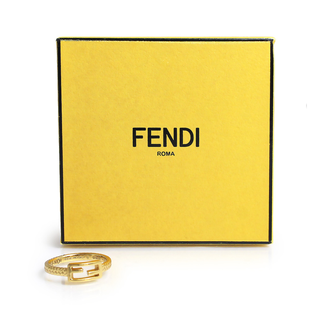 FENDI - フェンディ バゲット ロゴ リング 指輪 S ＃11号 ゴールド