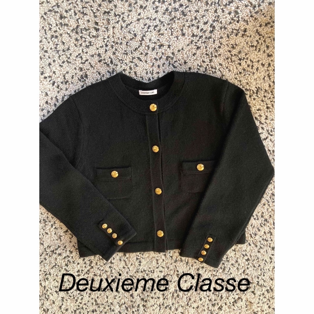 DEUXIEME CLASSE(ドゥーズィエムクラス)のドゥーズィエムクラス　Cashmere ブレザー　カシミヤニット レディースのトップス(ニット/セーター)の商品写真