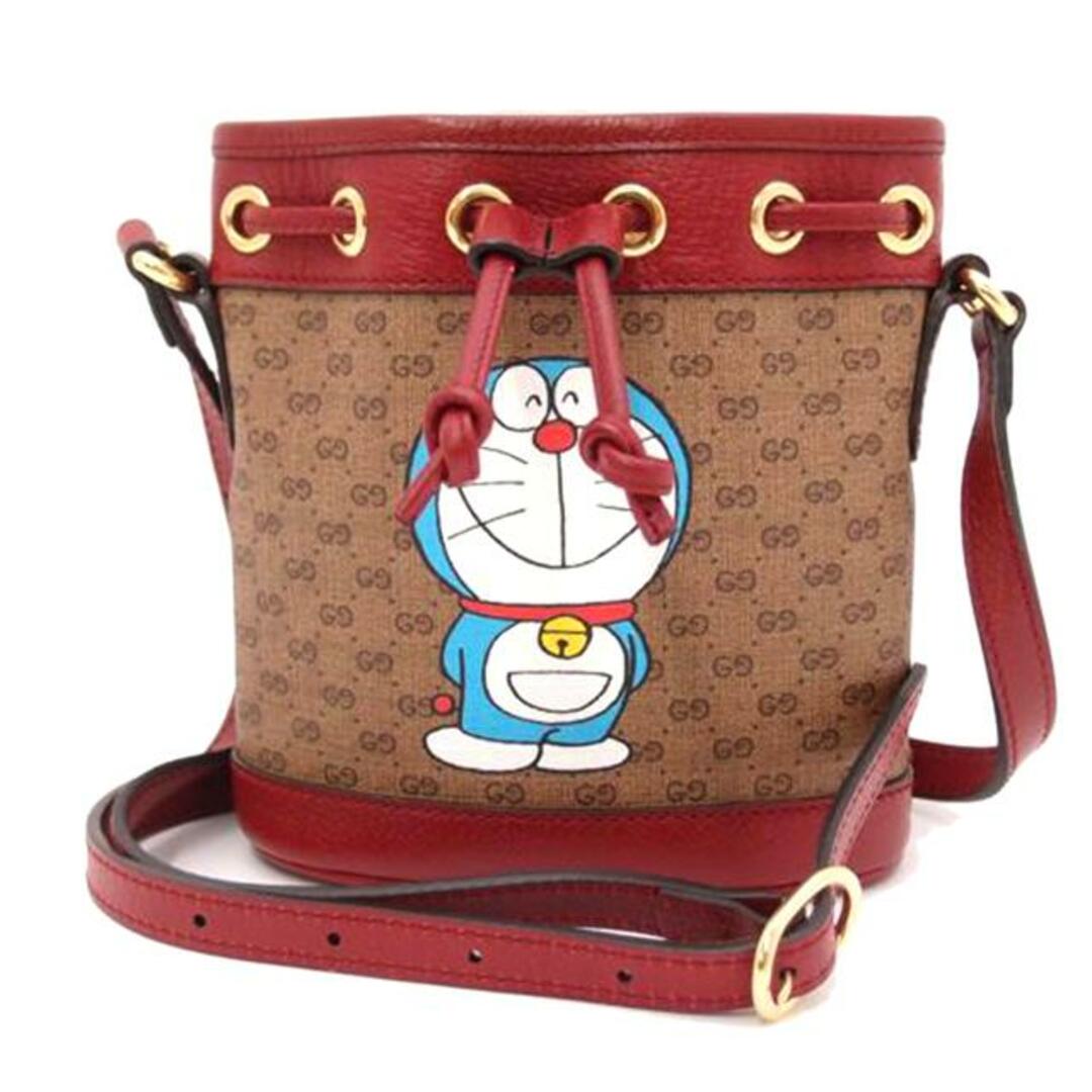 GUCCIグッチ ショルダーバッグ 巾着 斜め掛け レディース/GGスプリーム・ミニバケット/ドラえもんコラボ/647801/520***/グッチ/Aランク/69【中古】