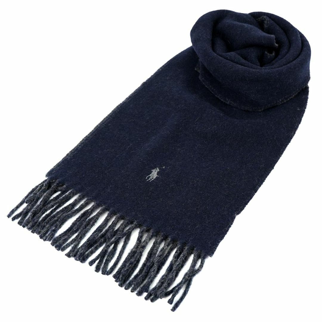 POLO RALPH LAUREN(ポロラルフローレン)のPOLO RALPH LAUREN ポロラルフローレン マフラー 2023年-2024年秋冬新作 PC0455 Classic Reversible Scarf 男女兼用 リバーシブル 411 ネイビー×チャコール メンズのファッション小物(マフラー)の商品写真