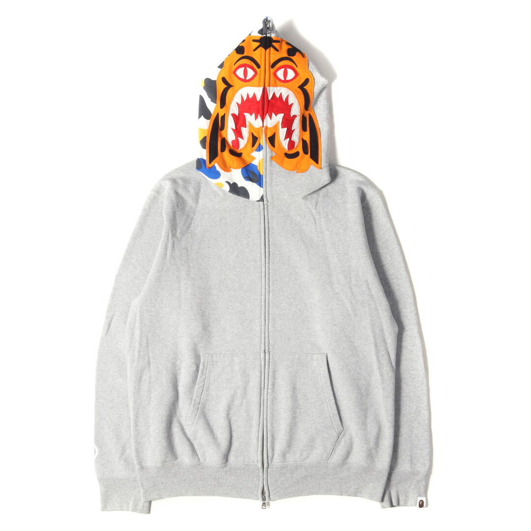 A BATHING APE ア ベイシング エイプ パーカー サイズ:L 00s 前橋限定カラー タイガー ジップ スウェット パーカー グレー トップス フーデッド フーディー スウェットシャツ【メンズ】パーカー