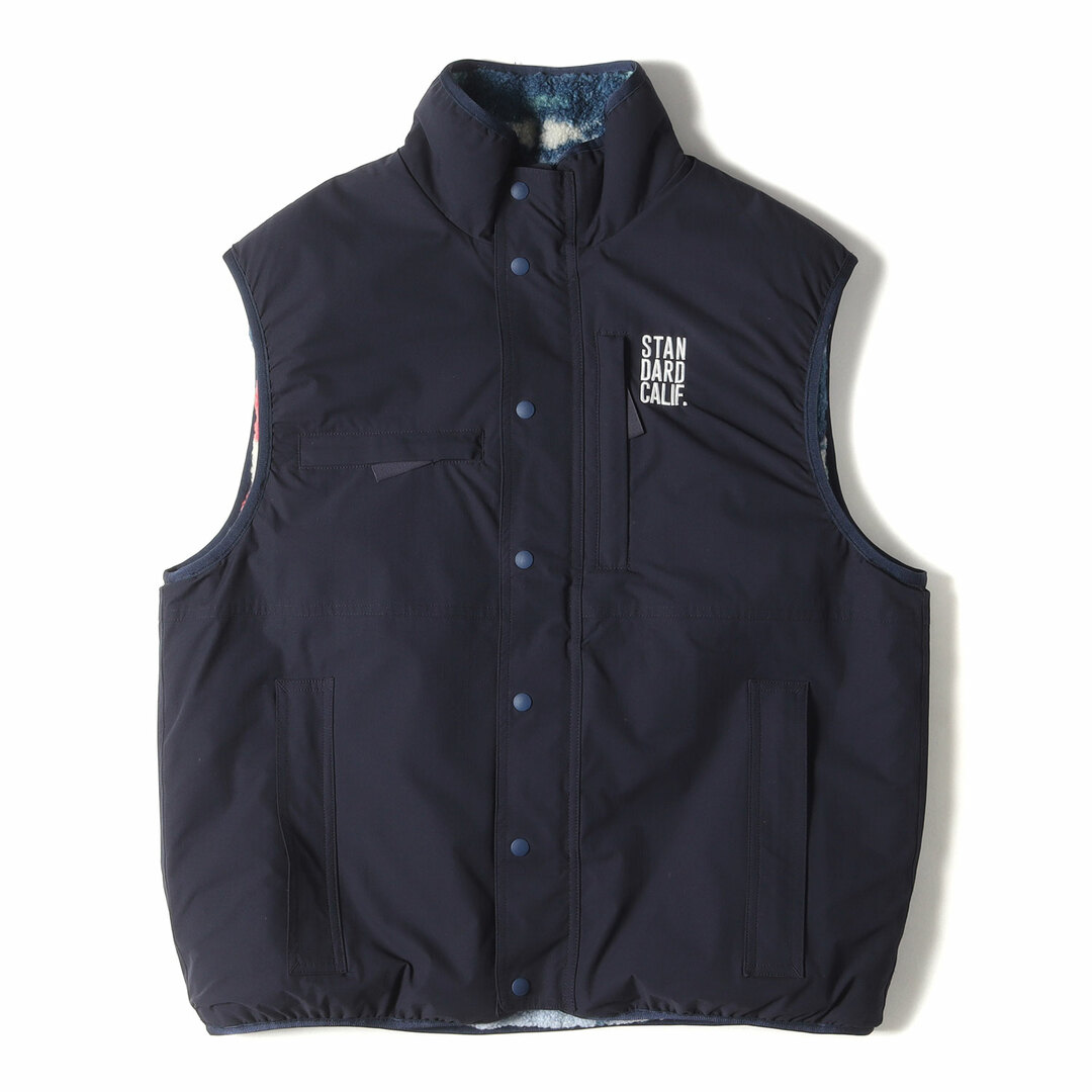 STANDARD CALIFORNIA スタンダードカリフォルニア ベスト サイズ:M 20AW リバーシブル フリース リップストップ ジップ ベスト SD Fleestretch Reversible Vest マルチカラー トップス 【メンズ】【美品】