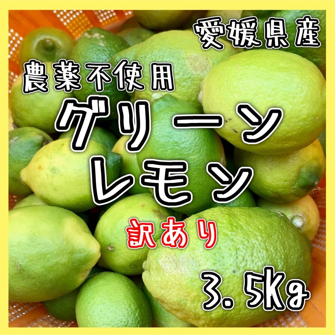 《訳あり》愛媛県産農薬不使用 グリーンレモン3.5Kg ①国産レモン 果物 国産 食品/飲料/酒の食品(フルーツ)の商品写真