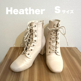 ヘザー(heather)の【値下げ】Heather ショートブーツ　編み上げ　Sサイズ(ブーツ)