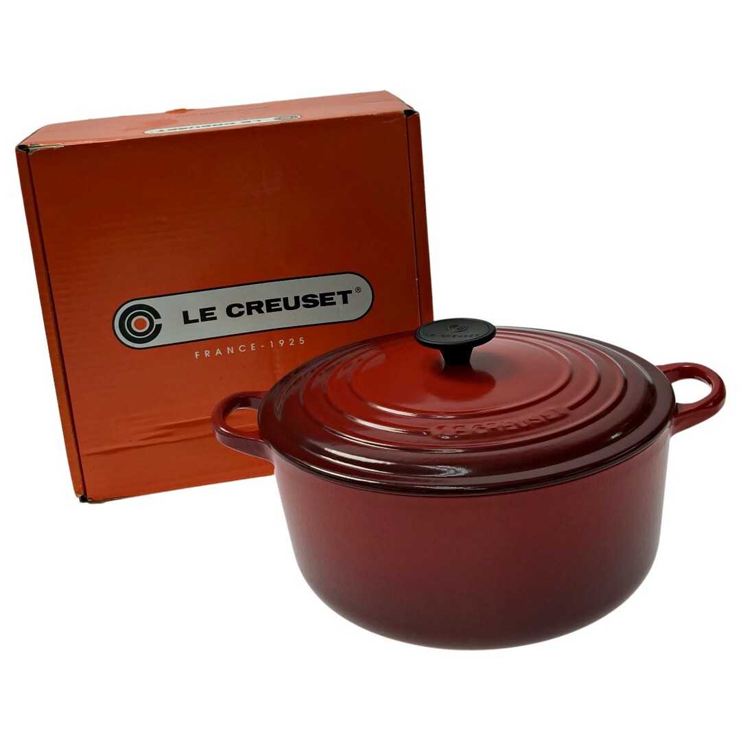 ☆☆LE CREUSET ルクルーゼ  ココット・ロンド 26cm 》ガス・IH対応 / チェリーレッド直径26cm×高さ16cm重量