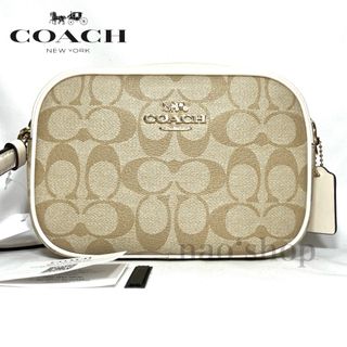 コーチ(COACH)の【新品】COACH ミニ ジェイミー カメラバッグ シグネチャー チョーク(ショルダーバッグ)