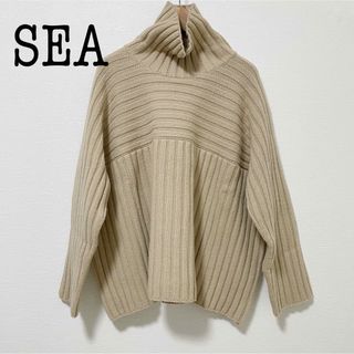 シー(SEA)の完売品　SEA    ラムウールカシミヤ5ゲージタートルニット　プルオーバー(ニット/セーター)