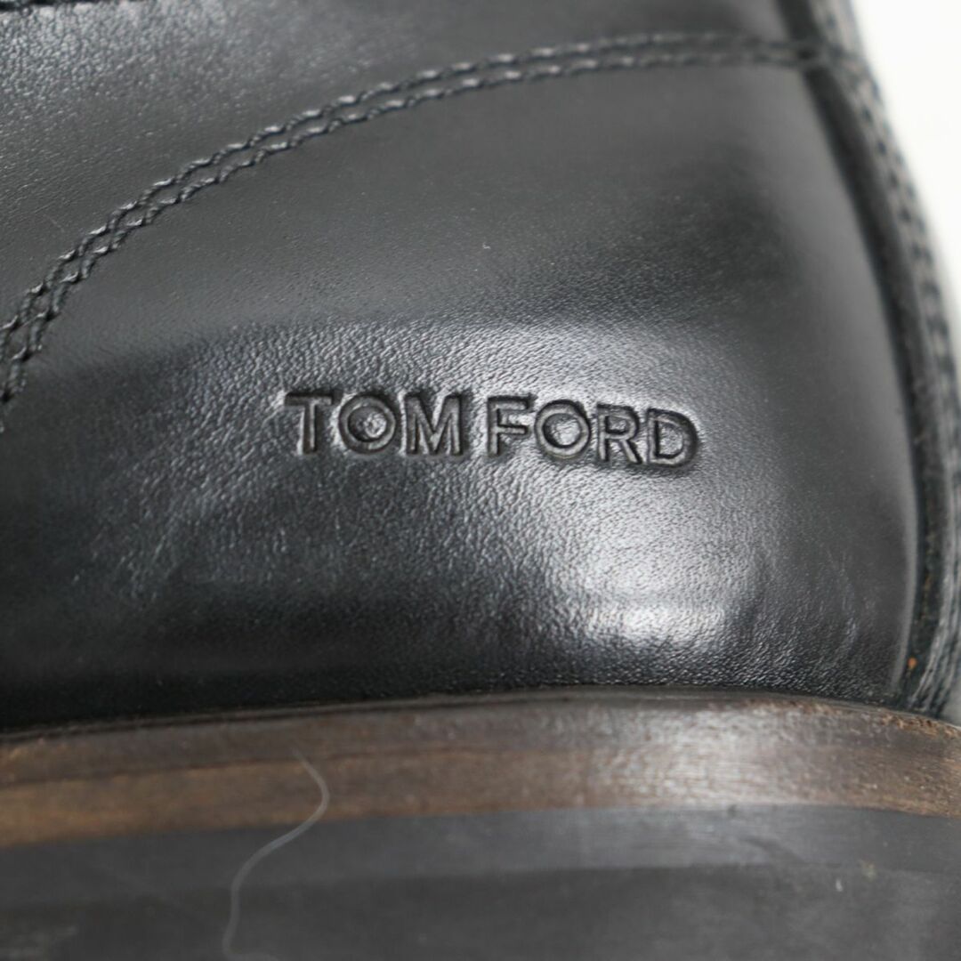 【ドンドン見直し】良品◆トムフォード　ロゴ刻印　マウンテンブーツ／トレッキングブーツ　ブラック　約25.5cm　イタリア製　メンズ