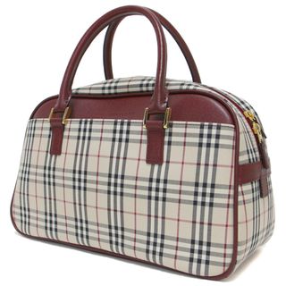 BURBERRY バーバリー バッグ ボストン カバン 鞄 ベージュ系 ボルドー