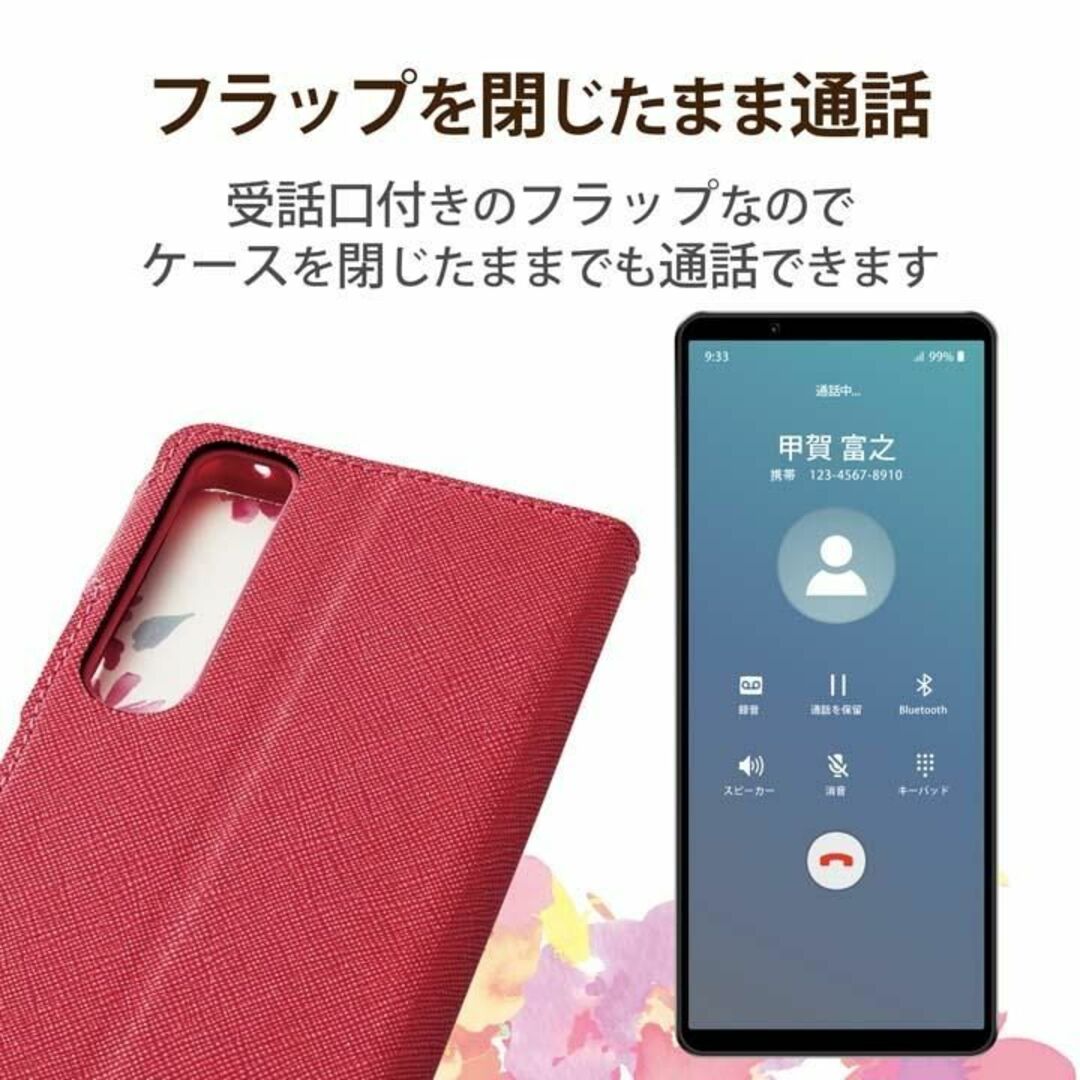 ELECOM(エレコム)のXperia 1 IV 手帳型ケース カバー ソフトレザー (ディープピンク) スマホ/家電/カメラのスマホアクセサリー(Androidケース)の商品写真