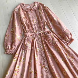 ピンクハウス(PINK HOUSE)のピンクハウス マーガレット 花柄 ピンタック はしごリボン ワンピース(ロングワンピース/マキシワンピース)