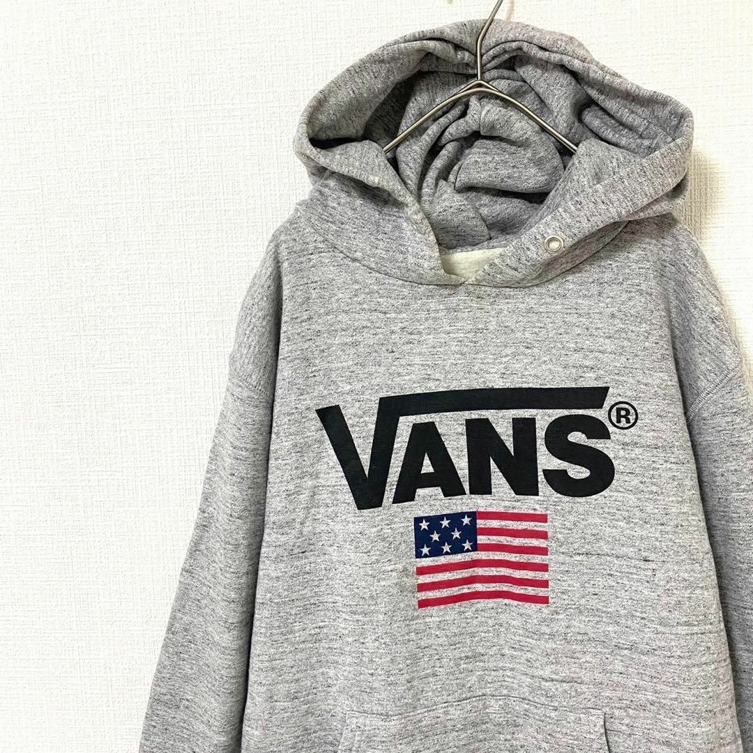 VANS - パーカー 長袖 バンズ VANS センターロゴ 裏起毛 コットン 綿 M ...