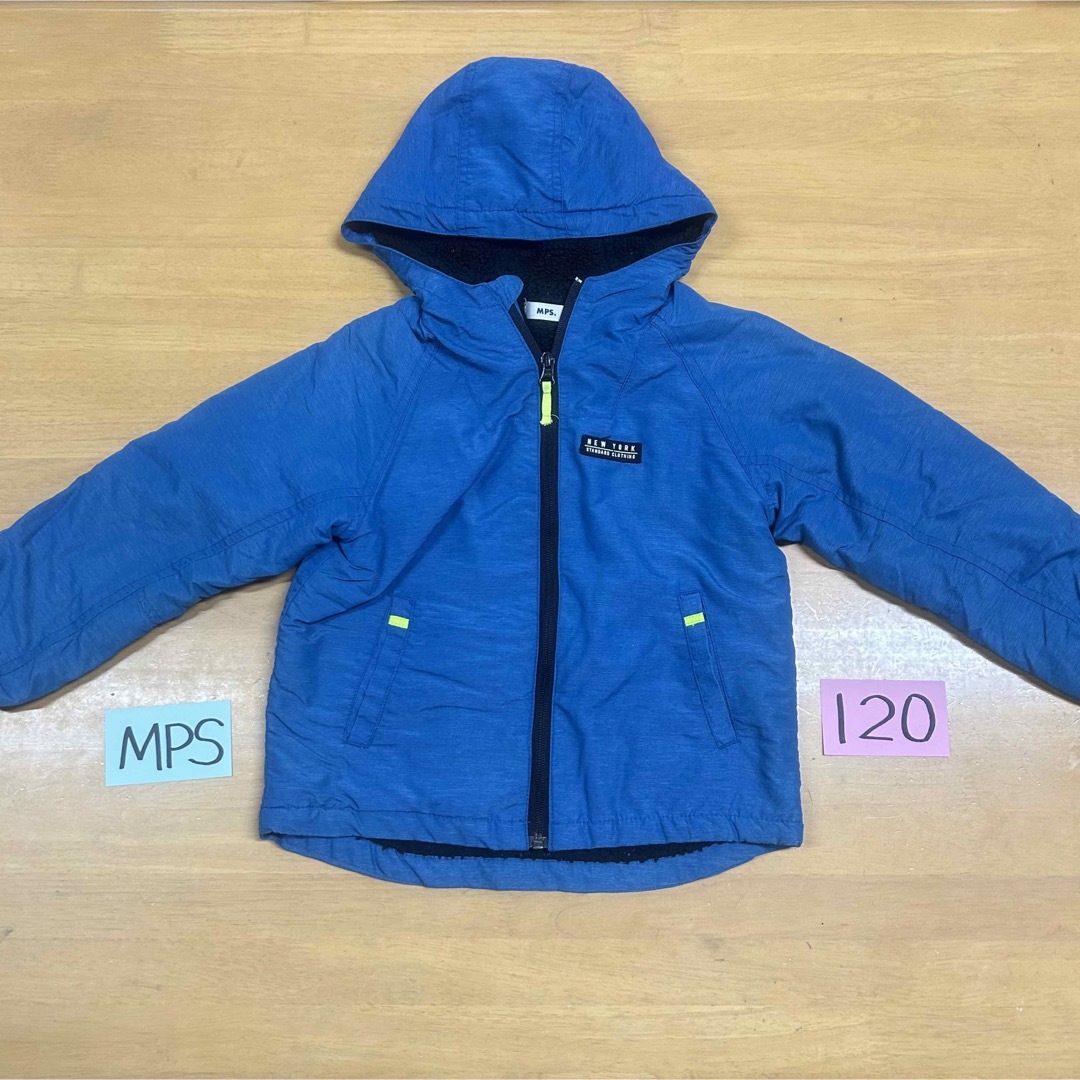 MPS(エムピーエス)の『MPS アウター ジャンバー  フード付き 120cm  ブルー』 キッズ/ベビー/マタニティのキッズ服男の子用(90cm~)(ジャケット/上着)の商品写真