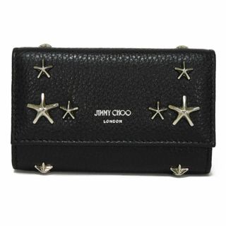 ジミーチュウ(JIMMY CHOO)のJIMMY CHOO ジミーチュウ ネプチューン 星 ソフトグレインカーフ スナップボタン 6連 スター ブラック キーケース NEPTUNE UUF(キーケース)