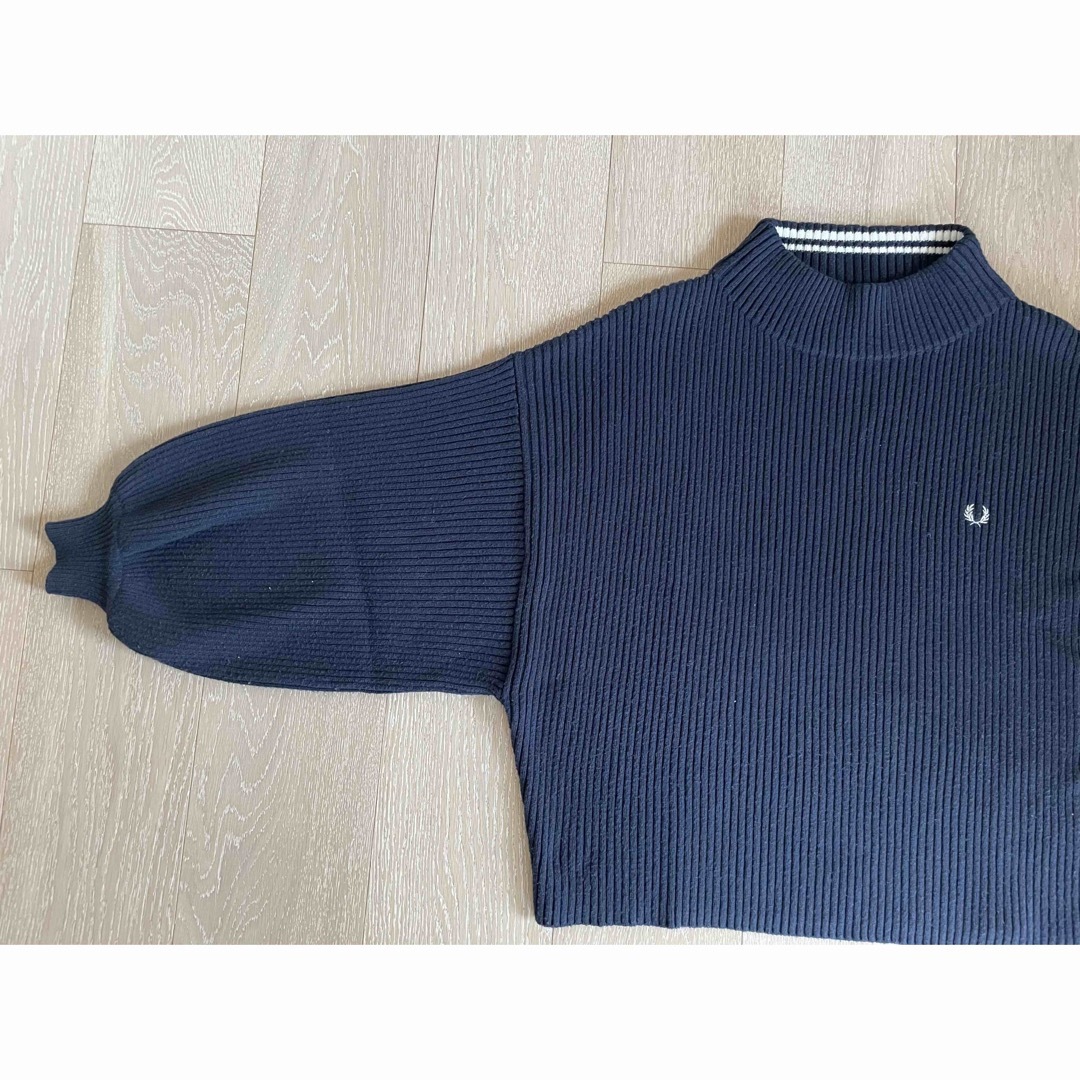 フレッドペリー　fredperry モックネックニットプルオーバー　ネイビー