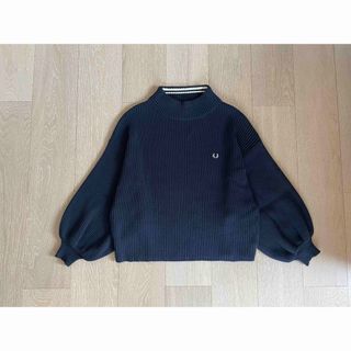 フレッドペリー(FRED PERRY)のフレッドペリー　fredperry モックネックニットプルオーバー　ネイビー(ニット/セーター)