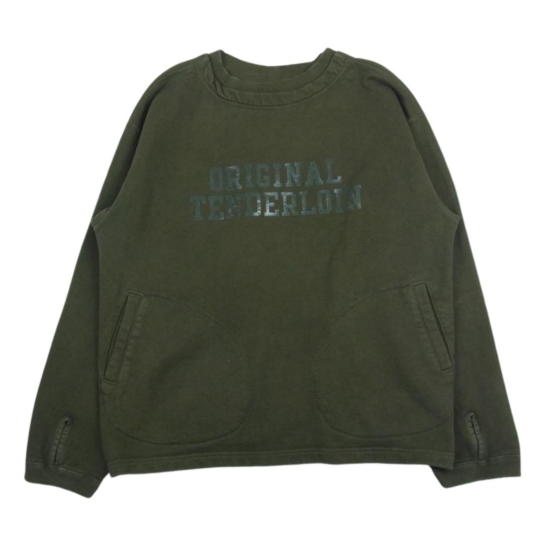 TENDERLOIN テンダーロイン 20SS CREW NECK SWEAT クルーネック スウェット ロゴ刺繍 カーキ系 S