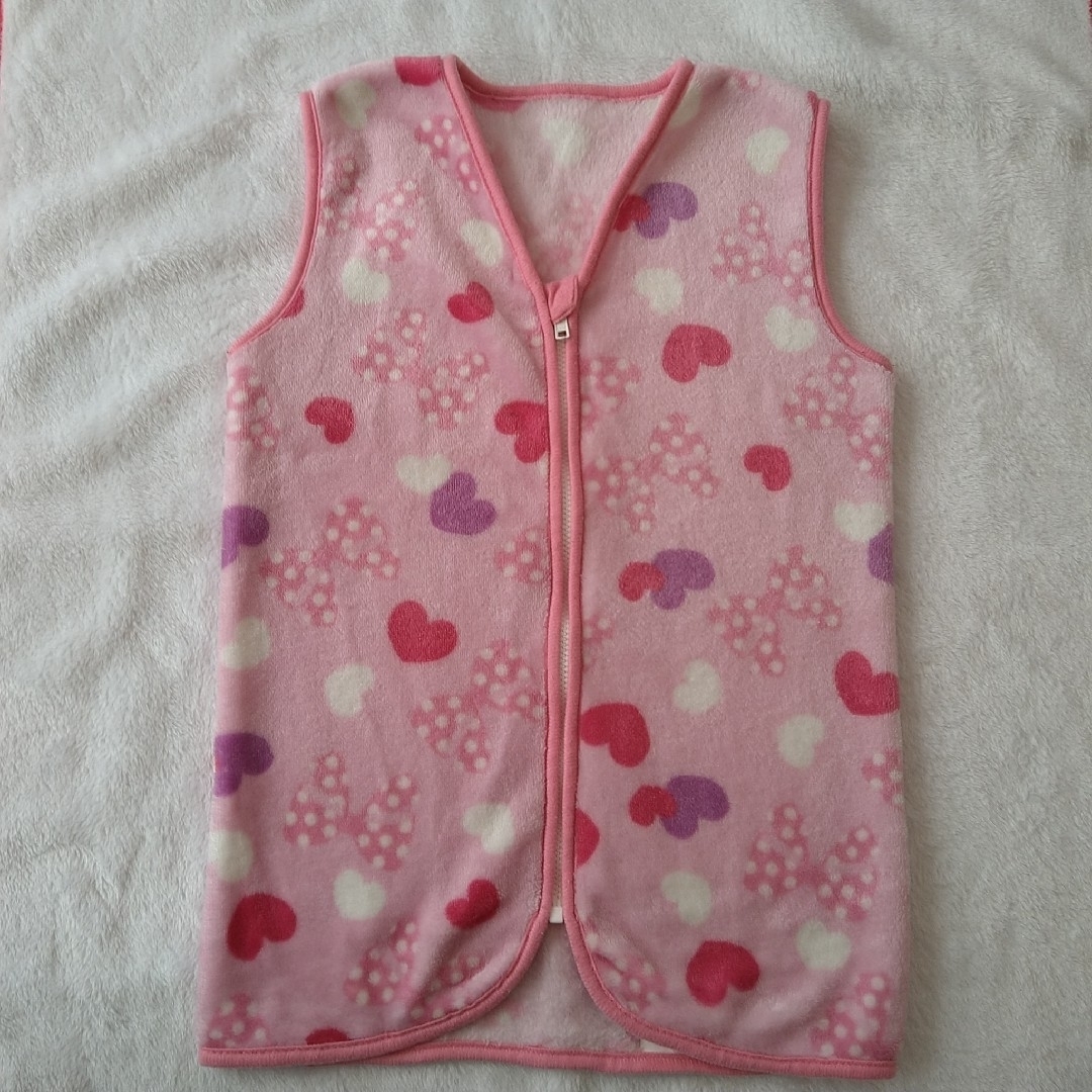 西松屋(ニシマツヤ)のスリーパーベスト ピンク 女の子 キッズ/ベビー/マタニティのベビー服(~85cm)(パジャマ)の商品写真