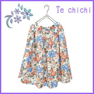 テチチ(Techichi)の【Te chichi】膝丈スカート 花柄 総柄 鮮やか 裏地 (ひざ丈スカート)