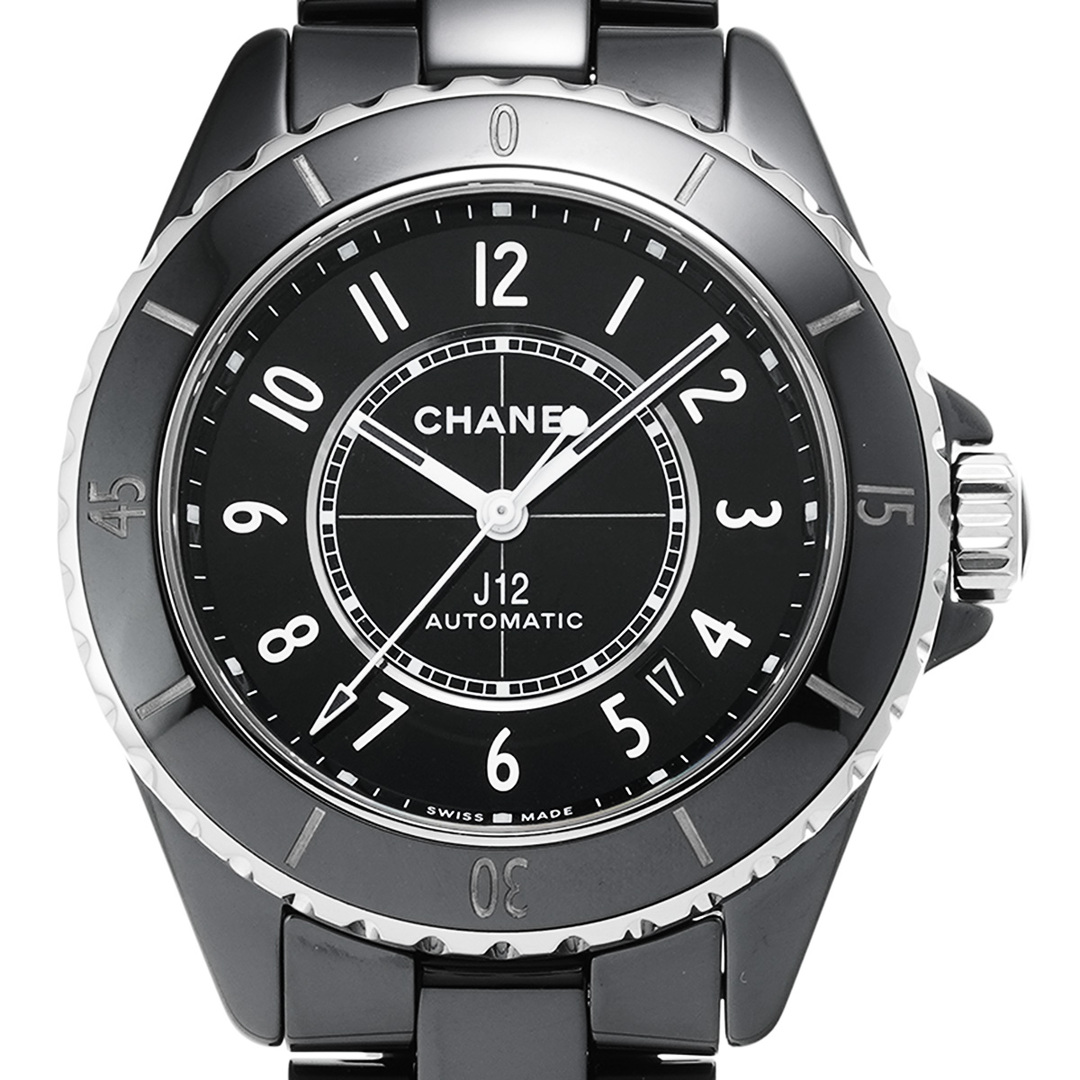 中古 シャネル CHANEL H5697 ブラックラッカー メンズ 腕時計