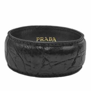 プラダ(PRADA)のプラダ アクセサリー PRADA クロコダイルxレザー バングル ブレスレット ブラック レディース 03778(ブレスレット/バングル)