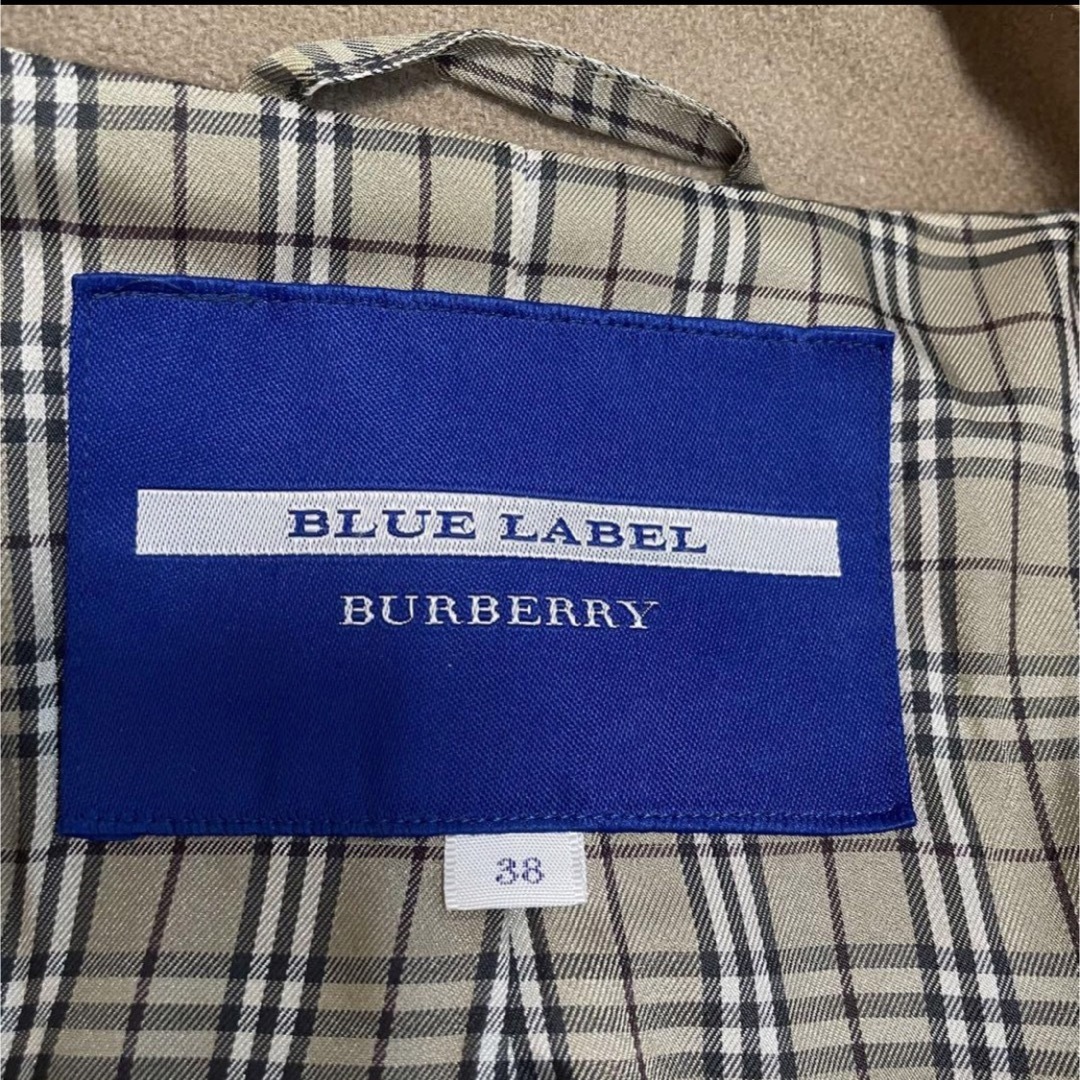 BURBERRY BLUE LABEL(バーバリーブルーレーベル)のBURBERRY BLUE LABEL ラビットファー付きロングコート　2way レディースのジャケット/アウター(ロングコート)の商品写真