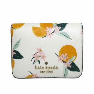 ケイトスペードニューヨーク(kate spade new york)の【新品】ケイトスペード 財布 二つ折り財布 kate spade PVC マディソン オレンジ トス プリント スモール バイフォールド ウォレット KD743 250 (クリームマルチカラー) アウトレット(財布)