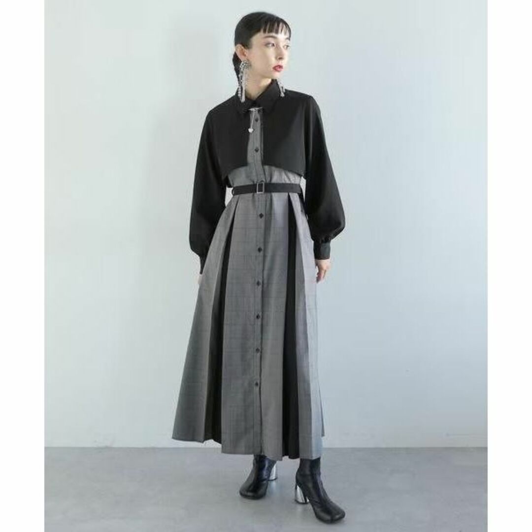 入手困難 新品タグ付き 即完売色 HARE バイカラータックワンピース