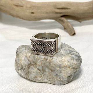 フミカウチダ(FUMIKA_UCHIDA)の【匿名配送】Vtg Solid Square Silver925 Ring(リング(指輪))