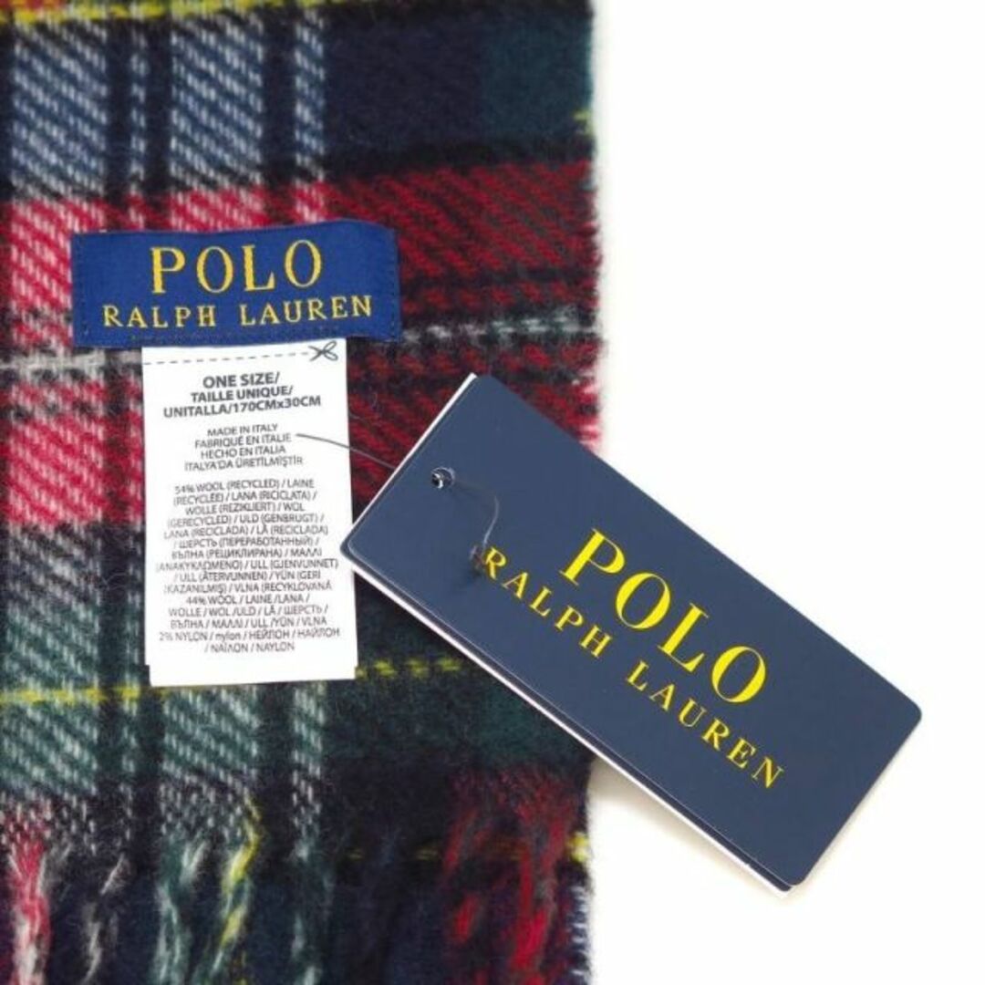 Ralph Lauren(ラルフローレン)のポロ ラルフ ローレン POLO RALPH LAUREN マフラー PC0955 608(RD.MULTI) レディースのファッション小物(マフラー/ショール)の商品写真
