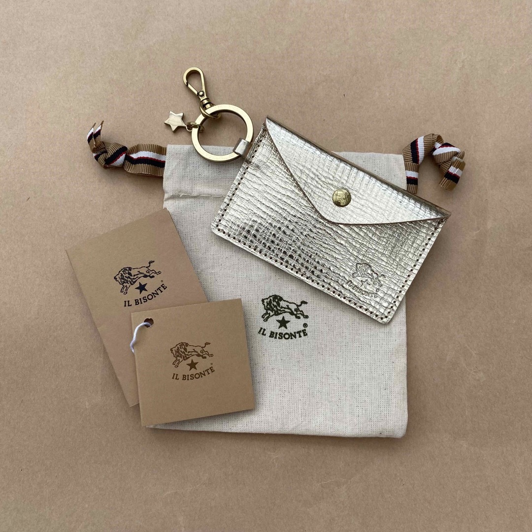 新品 イルビゾンテ IL BISONTE カードケース CARD CASE プラティーノ