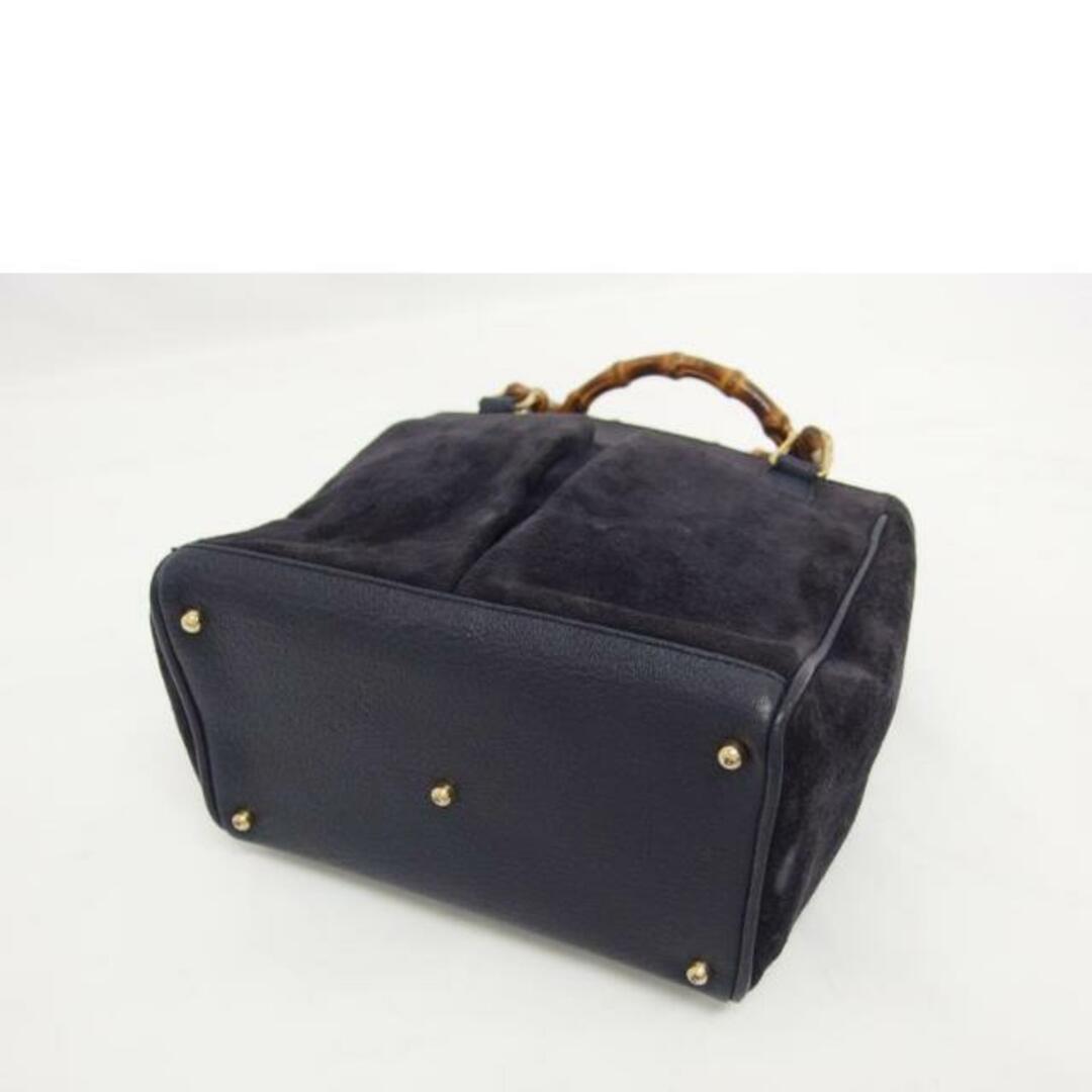 GUCCIグッチ/バンブー/スエードレザーハンドバッグ/ネイビー GUCCIグッチ/バンブー/スエードレザーハンドバッグ/ネイビー