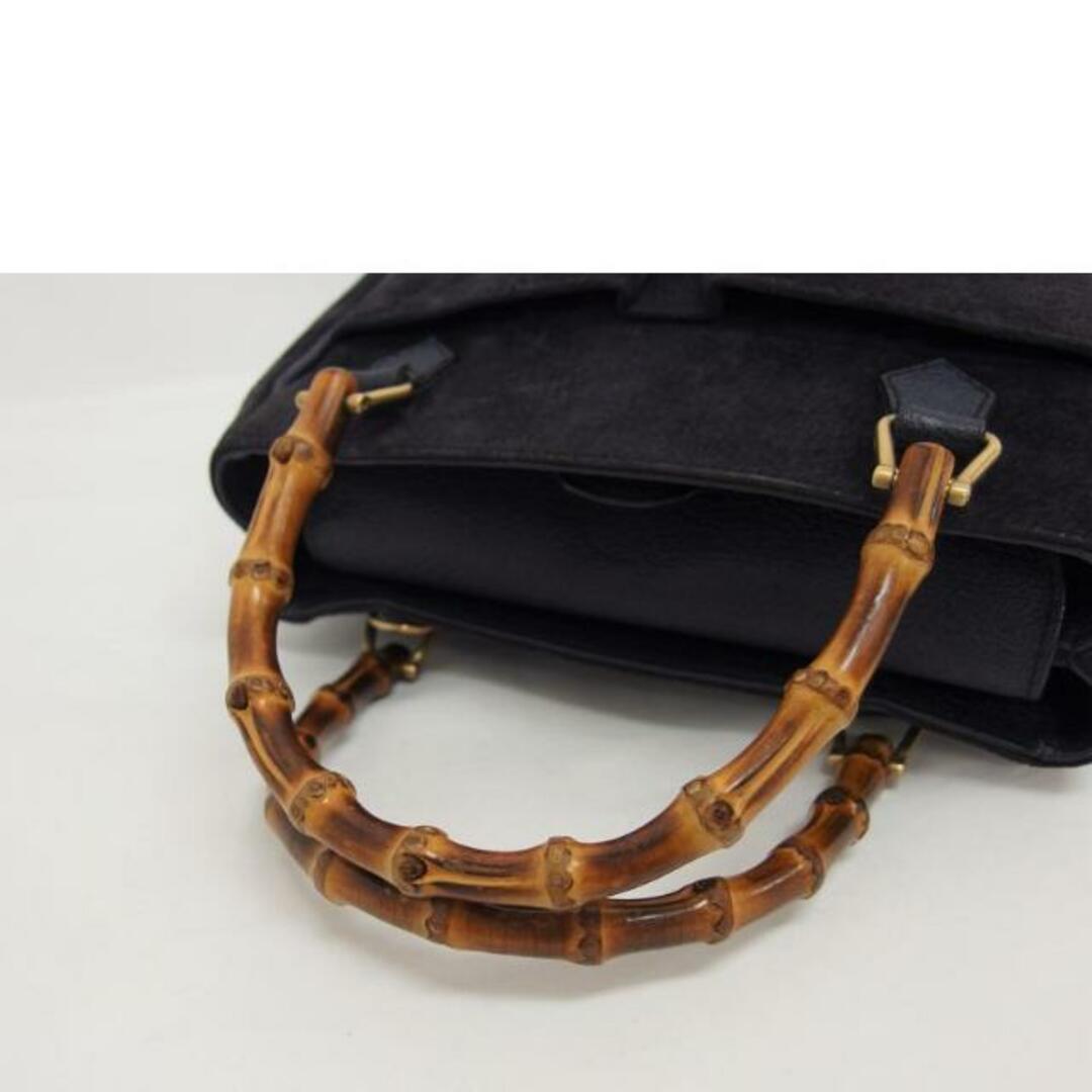 GUCCIグッチ/バンブー/スエードレザーハンドバッグ/ネイビー GUCCIグッチ/バンブー/スエードレザーハンドバッグ/ネイビー