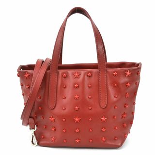 【極美品】JIMMY CHOO BARRA/S RED 2WAY巾着トートバッグ