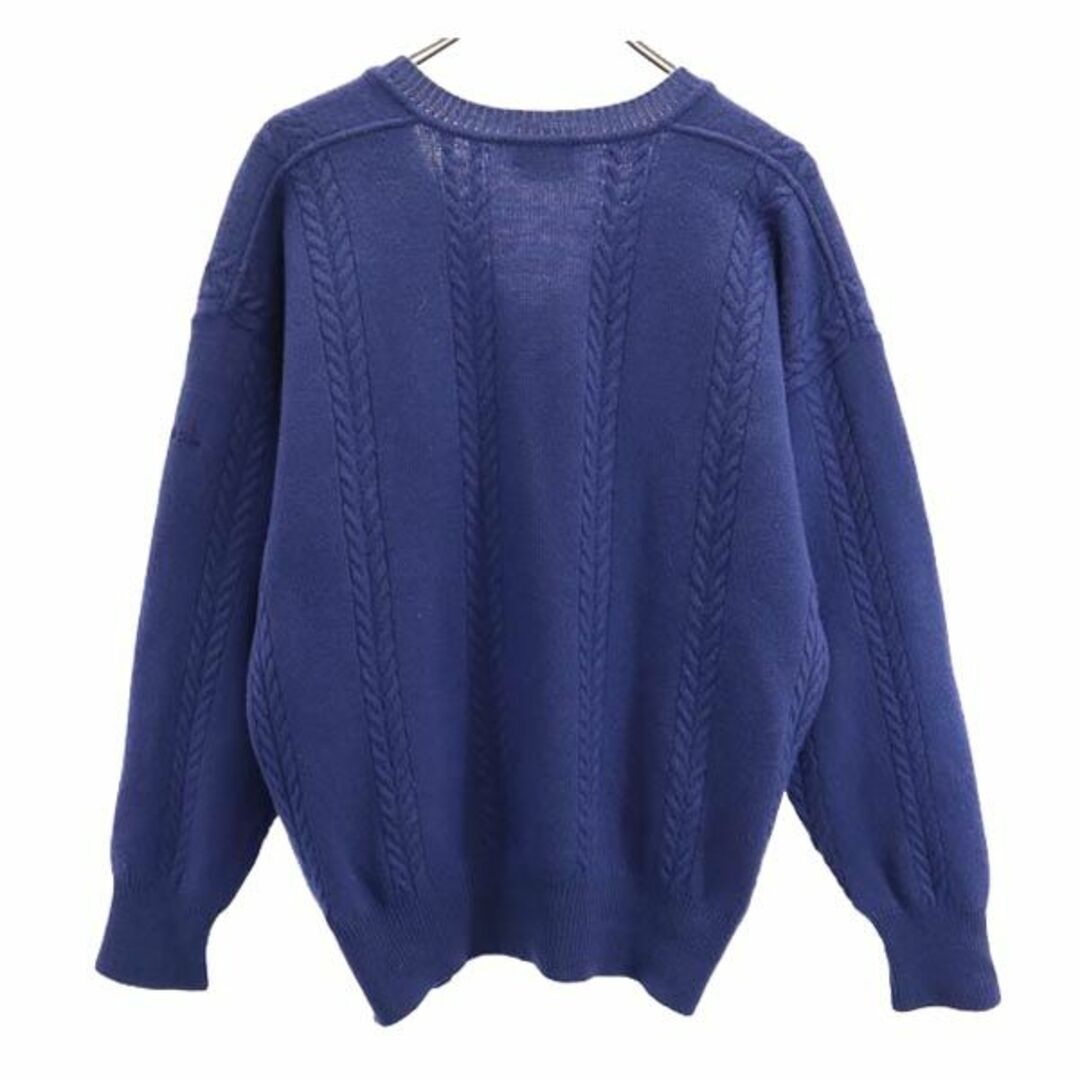 Dunhill - ダンヒル ウール100% 長袖 Vネック ニット L ブルー系