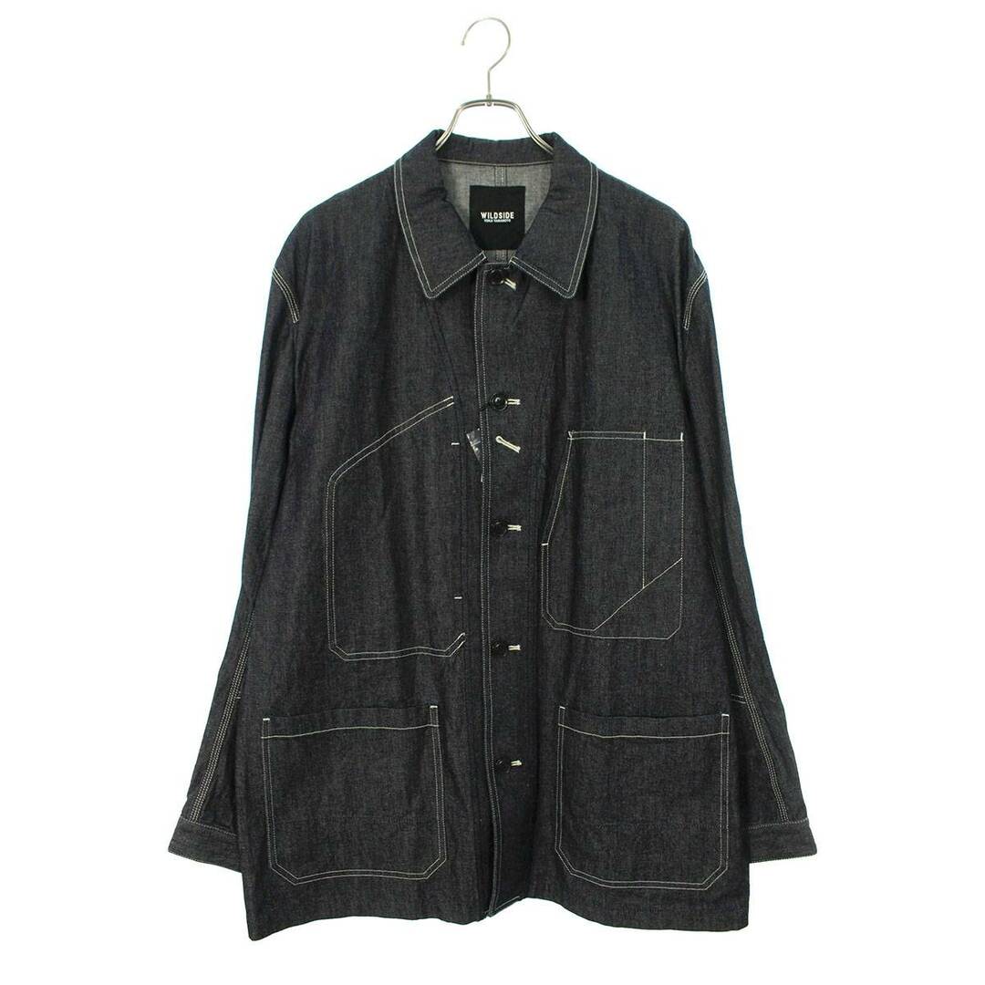 ジャケット/アウターワイルドサイドヨウジヤマモト WILDSIDE YOHJI YAMAMOTO  10oz Denim White Stitch Shirt Jacket 10オンスホワイトステッチデニムジャケット メンズ 3