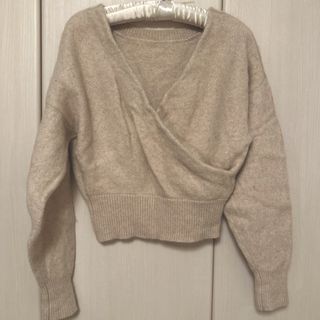 スナイデル　ラクーン混　カシュクールニット　ニット　ラメ　ベージュ　美品