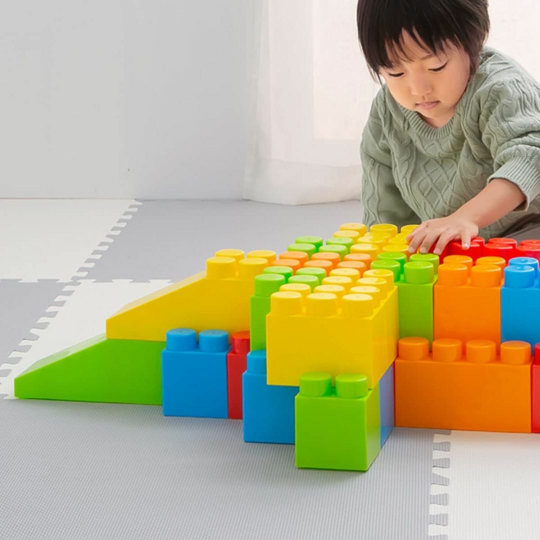 【新着商品】ぼん家具 大きい ブロック 48ピースセット 知育 子供用 パズル