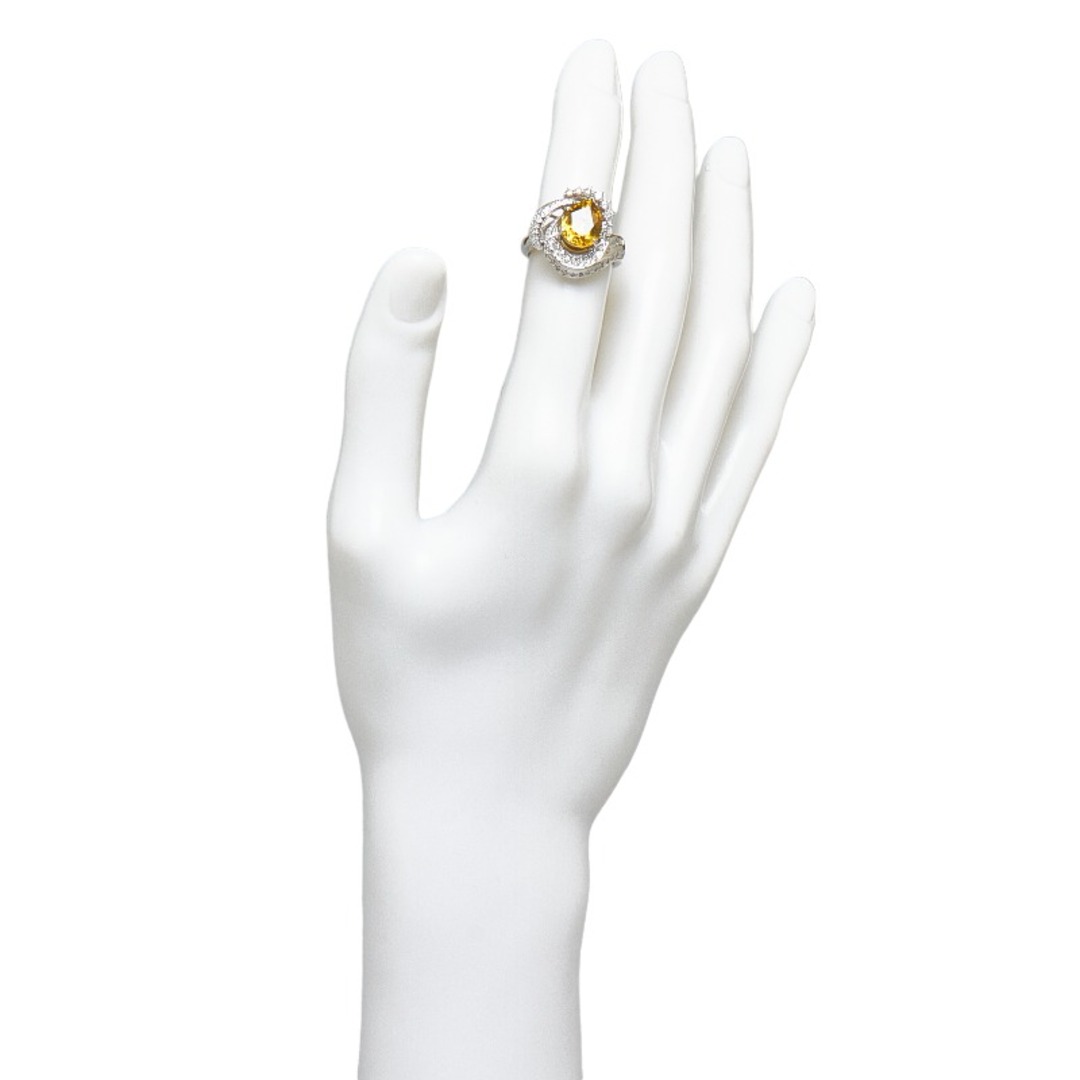 美品 K18WG ホワイトゴールド リング 指輪 スフェーン 3.21ct ダイヤ
