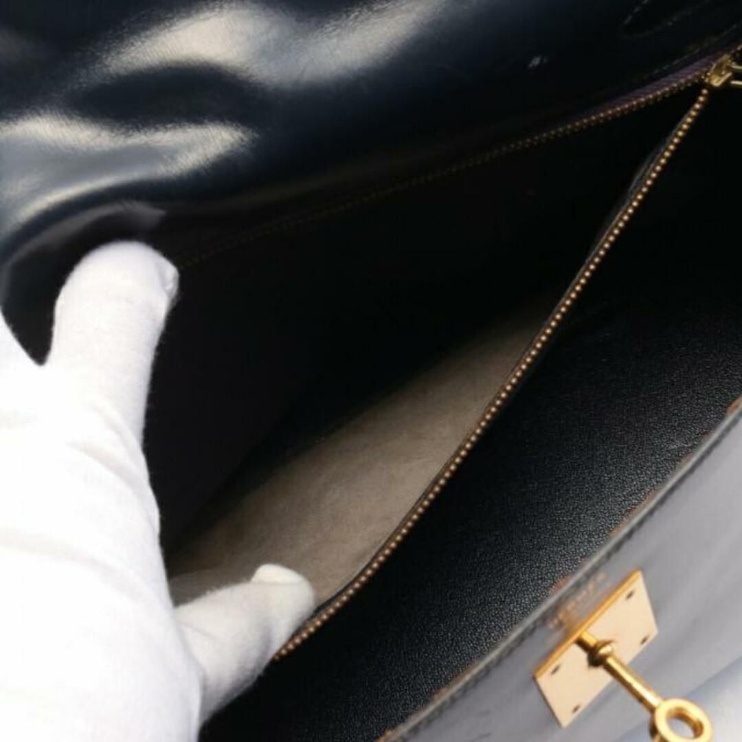 Hermes(エルメス)のケリー32 ブルーインディゴ ハンドバッグ ボックスカーフ ネイビー ゴールド金具 内縫い ○N刻印 レディースのバッグ(ハンドバッグ)の商品写真