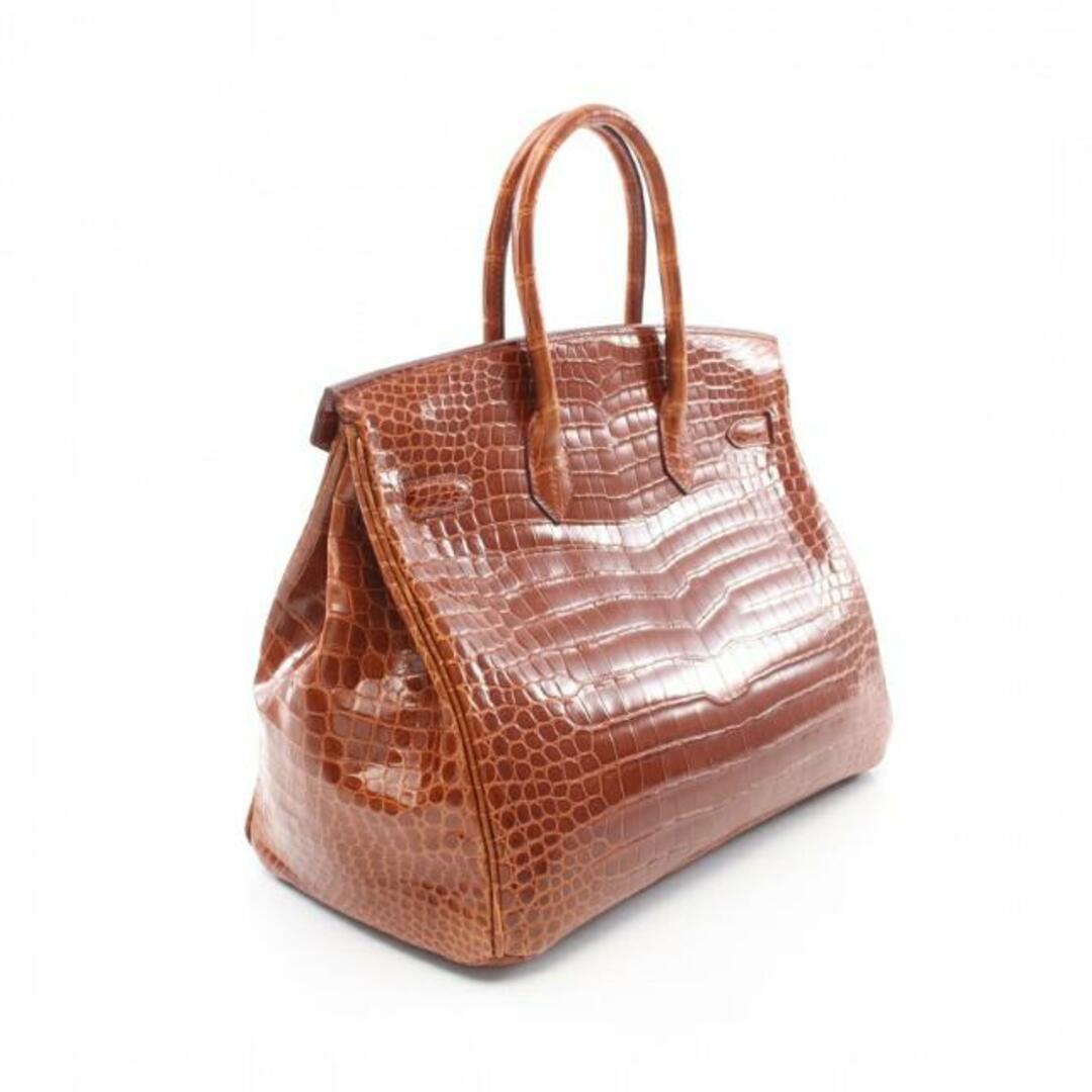 Hermes(エルメス)のバーキン35 ミール ハンドバッグ クロコダイル ポロサス ライトブラウン シルバー金具 □K刻印 レディースのバッグ(ハンドバッグ)の商品写真