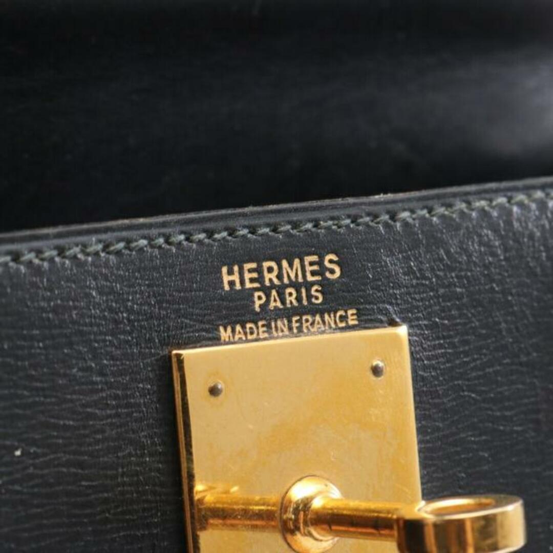 Hermes(エルメス)のケリー28 ハンドバッグ ボックスカーフ ブラック ゴールド金具 外縫い 2WAY ○I刻印 レディースのバッグ(ハンドバッグ)の商品写真