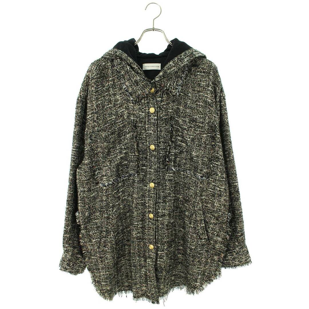 フェイスコネクション  Tweed Hooded Over Shirt ツイードフーデッドオーバー長袖シャツ メンズ S