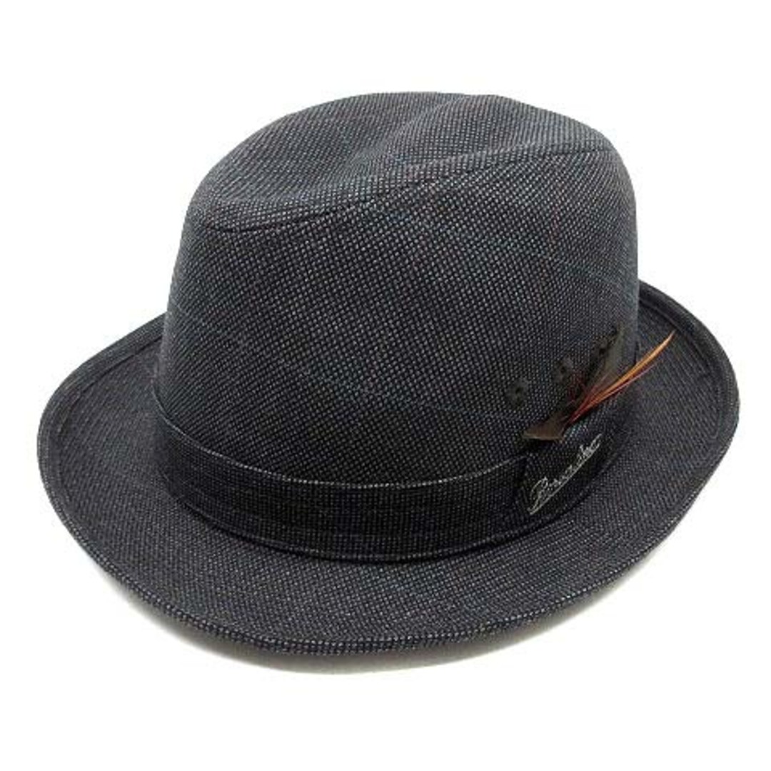 Borsalino(ボルサリーノ)のボルサリーノ ウール 中折れ ハット チェック グレー M 56.5cm 日本製 メンズの帽子(その他)の商品写真